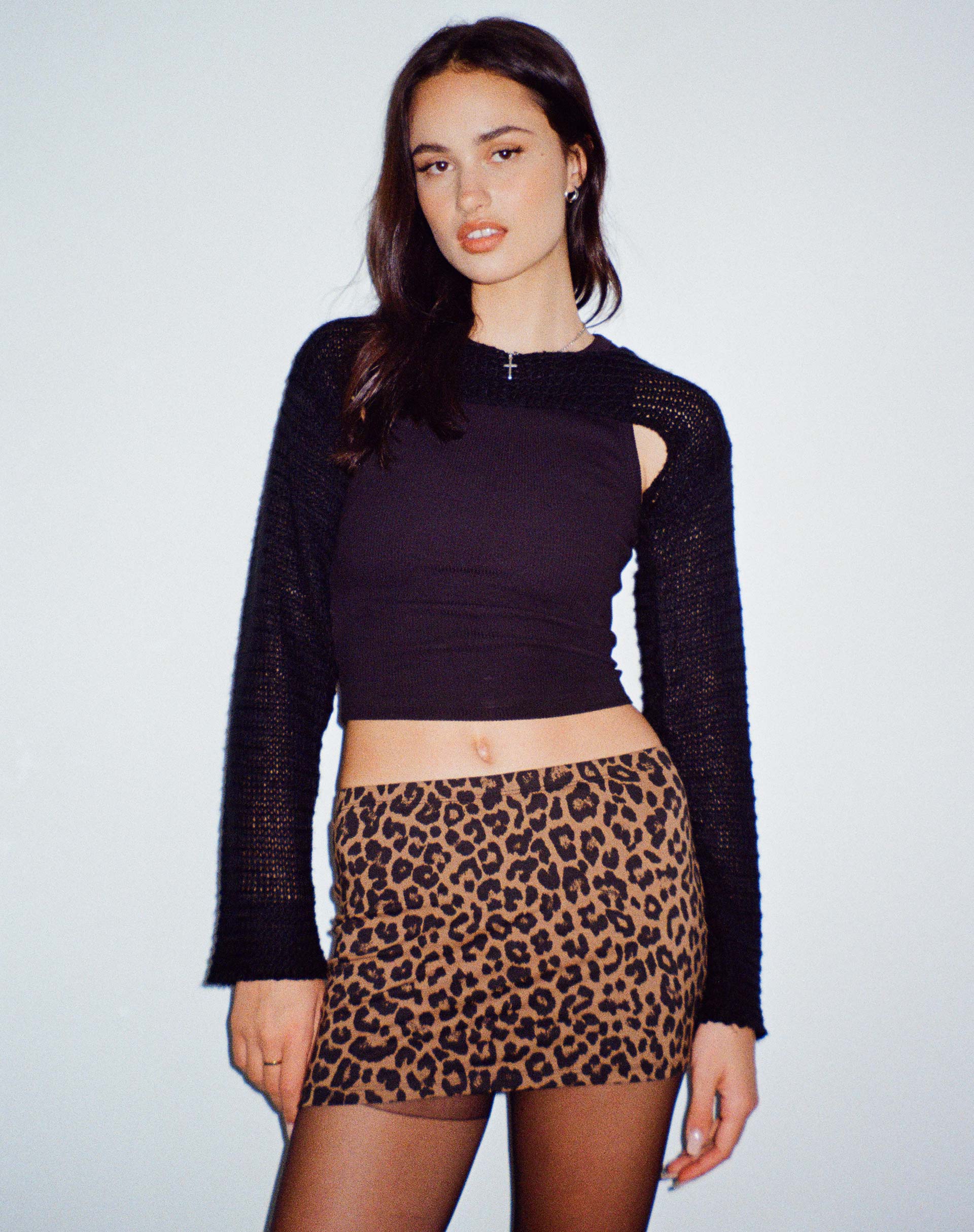 Leopard Daze Brown Mini Skirt | Lidya – motelrocks.com