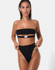 Image of Lin Lin Bikini Top in Black with Silver Derlin