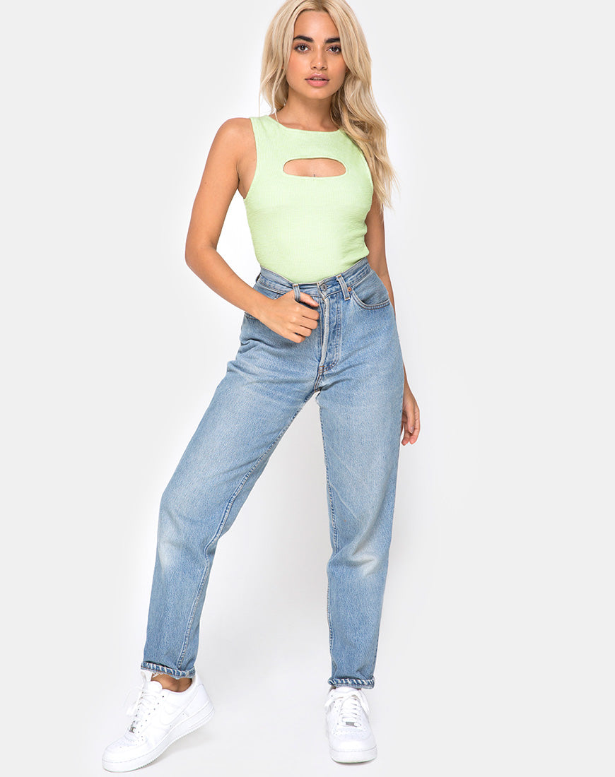 Image of Lisari Bodice in Rib Pastel Lime