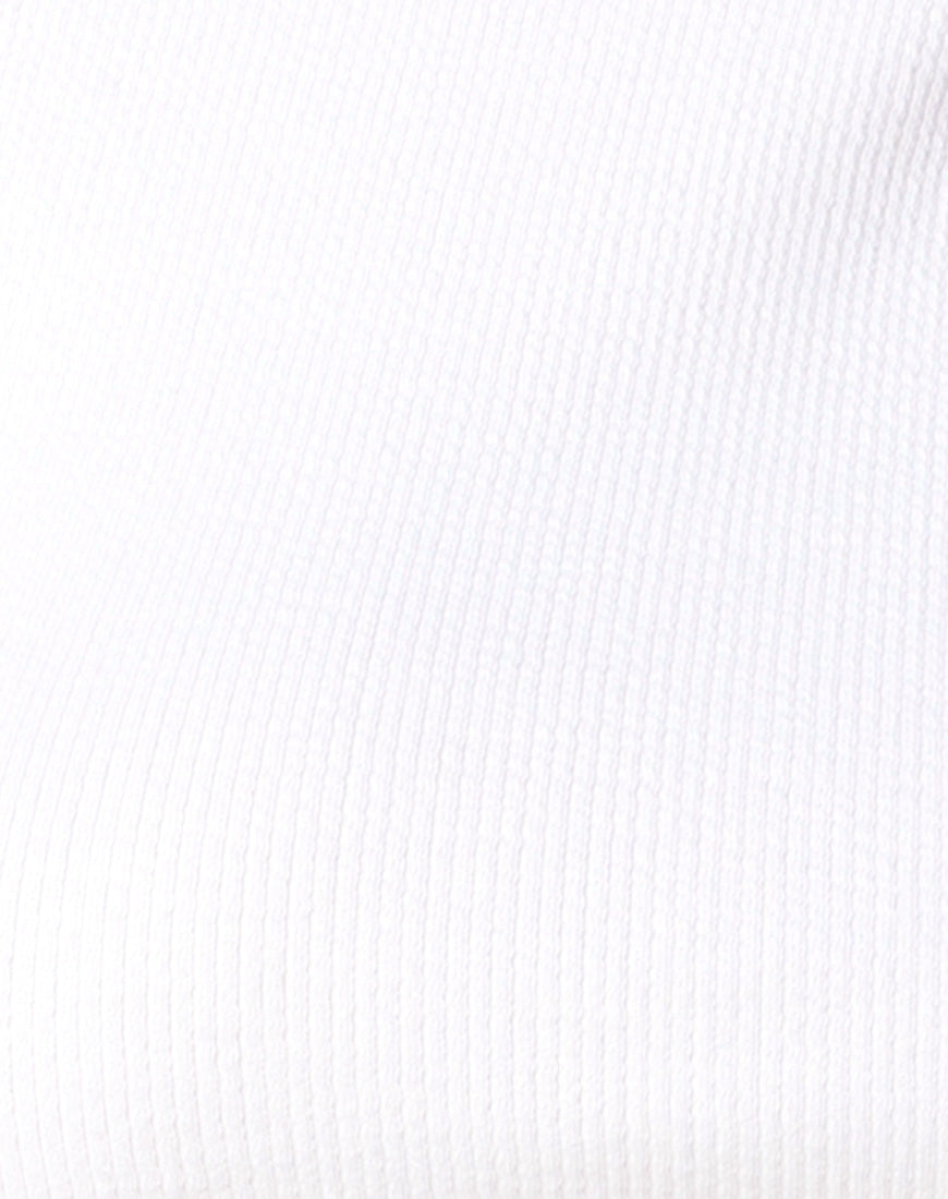 Image of Loaiza Cold Shouder Top in Mini Rib White