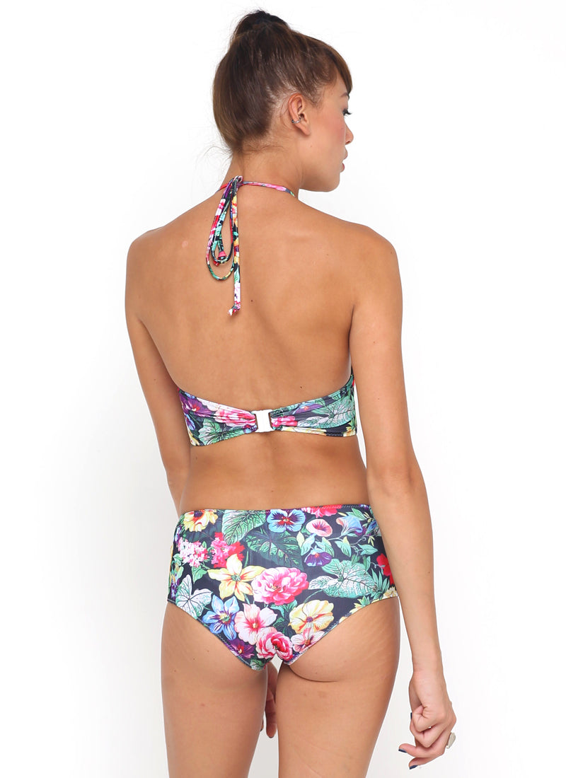 Longline Bikini Top in Cottage Garden