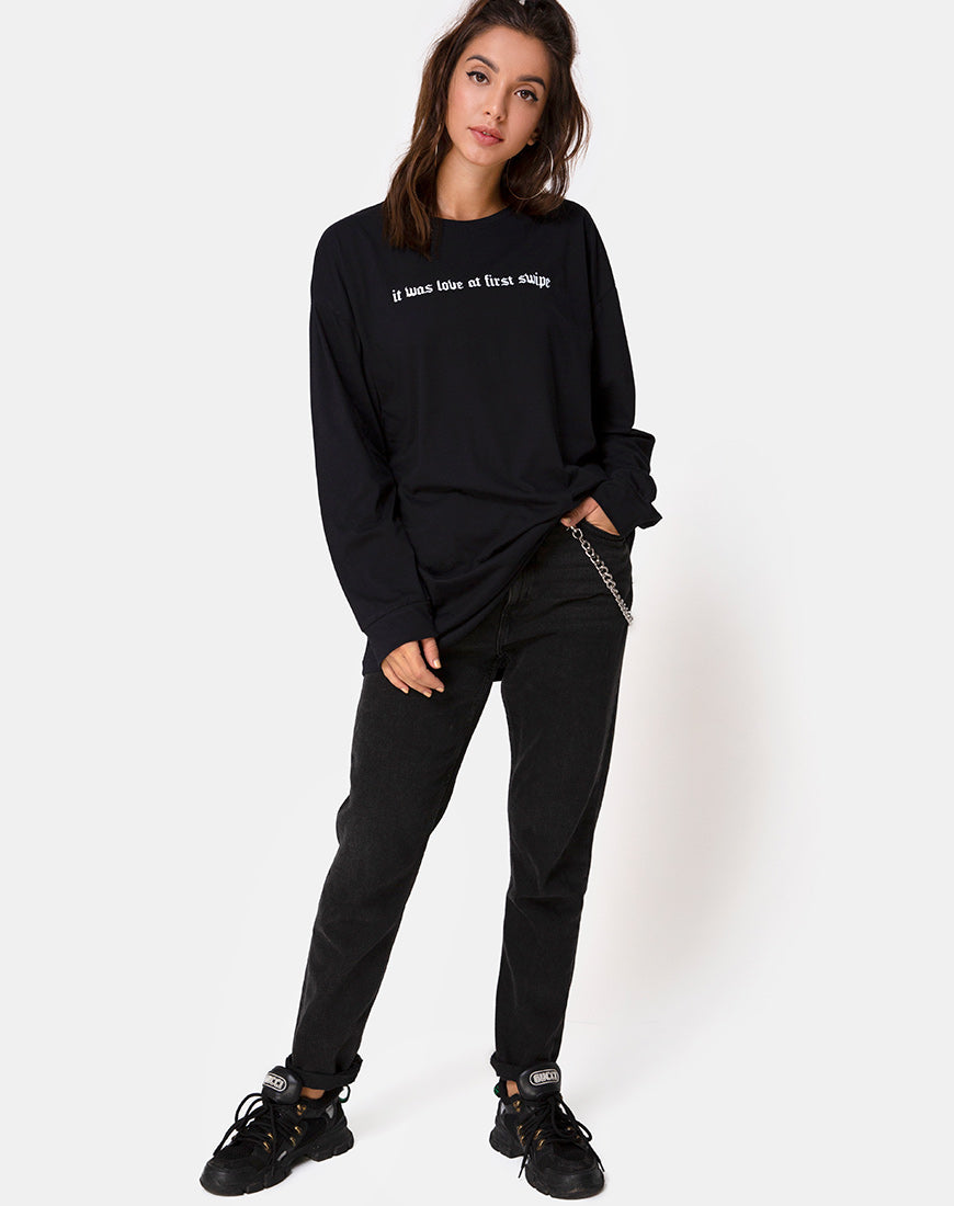 Image of Lotsun Tee in Love at First Swipe with Black Placement