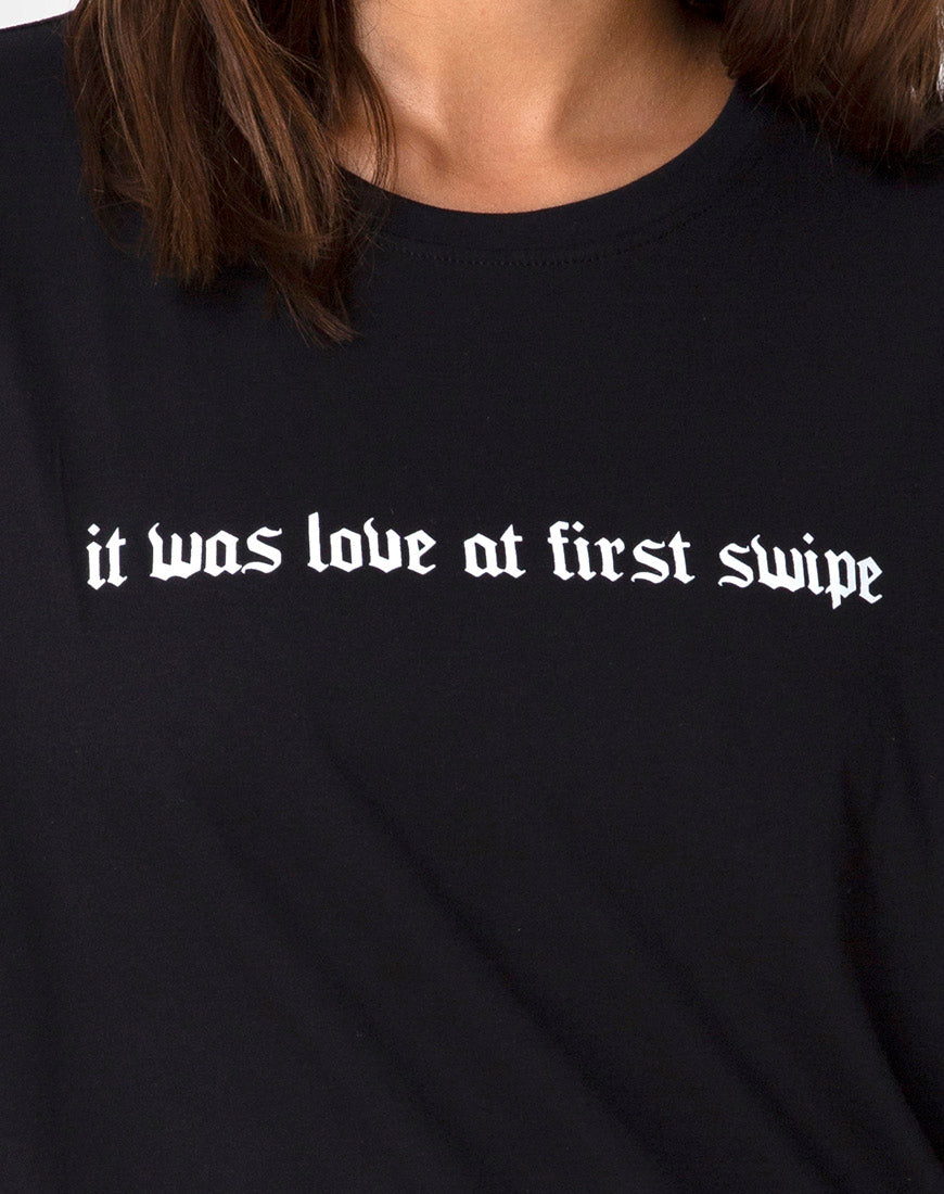 Image of Lotsun Tee in Love at First Swipe with Black Placement