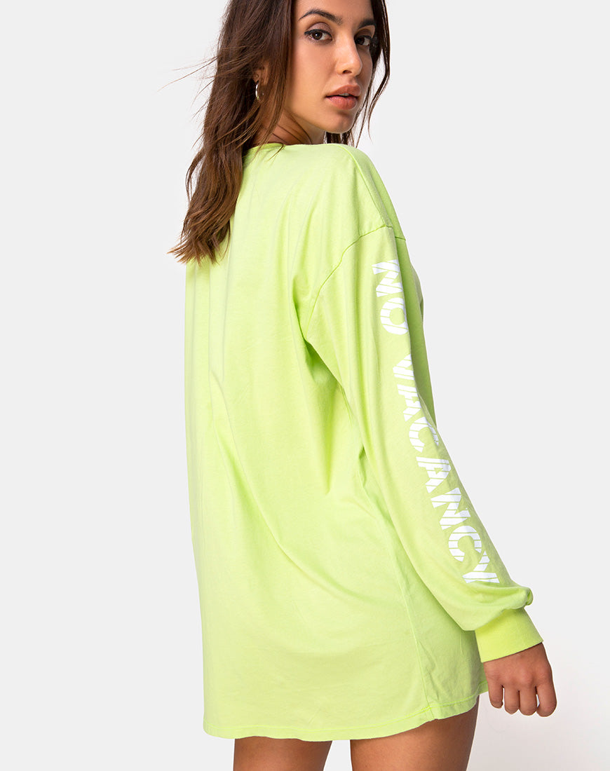 Image of Lotsun Sweatshirt in Motel No Vacancy Fluro Green