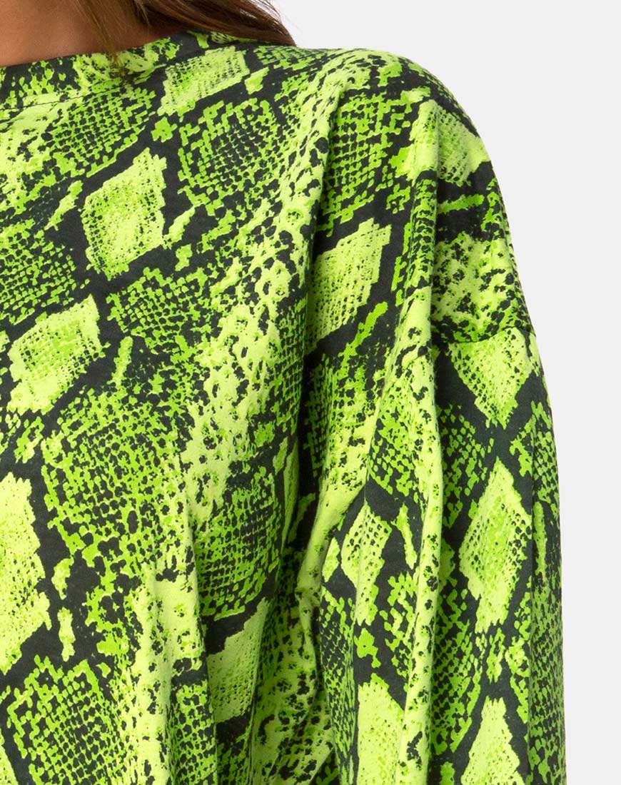 Image of Lotsun Jumper Dress in Snake Lime