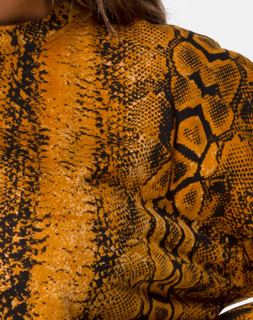Image of Lotsun Jumper Dress in Snake Mustard
