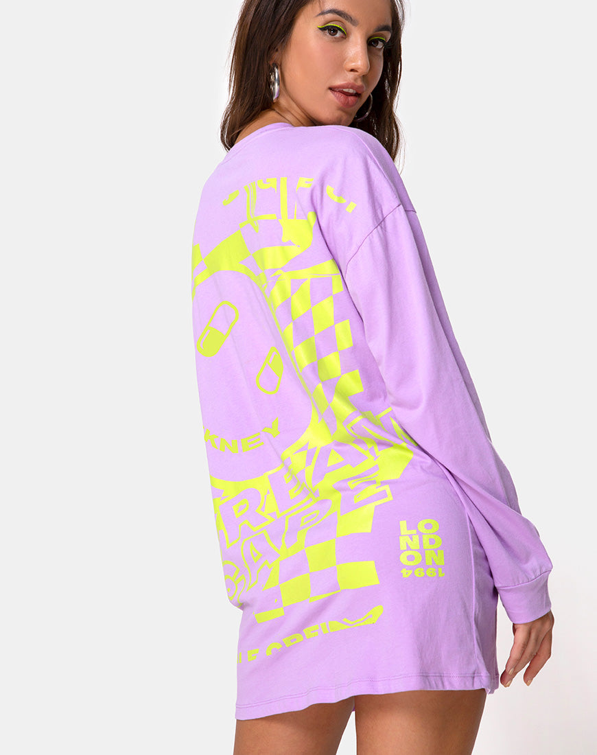 Image of Lotsun Sweatshirt in Purple Yellow Dream Scape