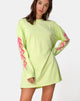 Image of Lotsun Sweatshirt in Flurogreen with Flame