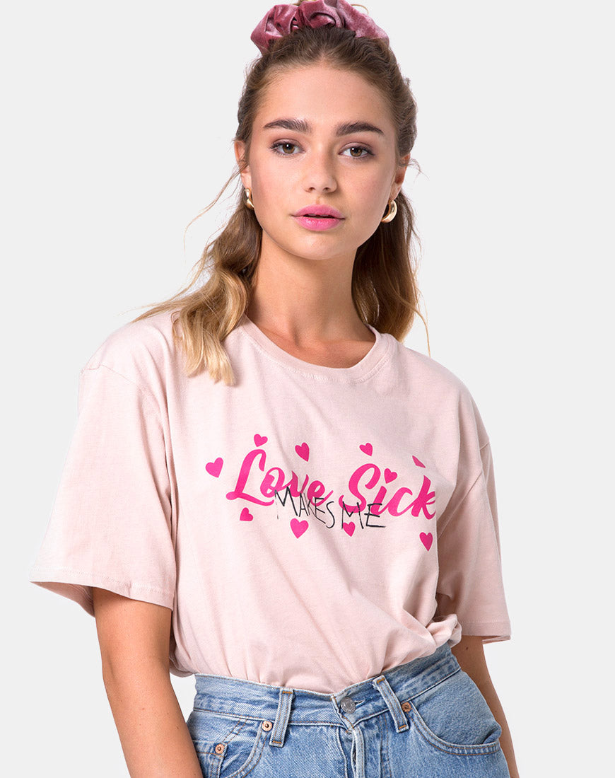 Image of Oversize Basic Tee in Love Makes Me Sick Blush