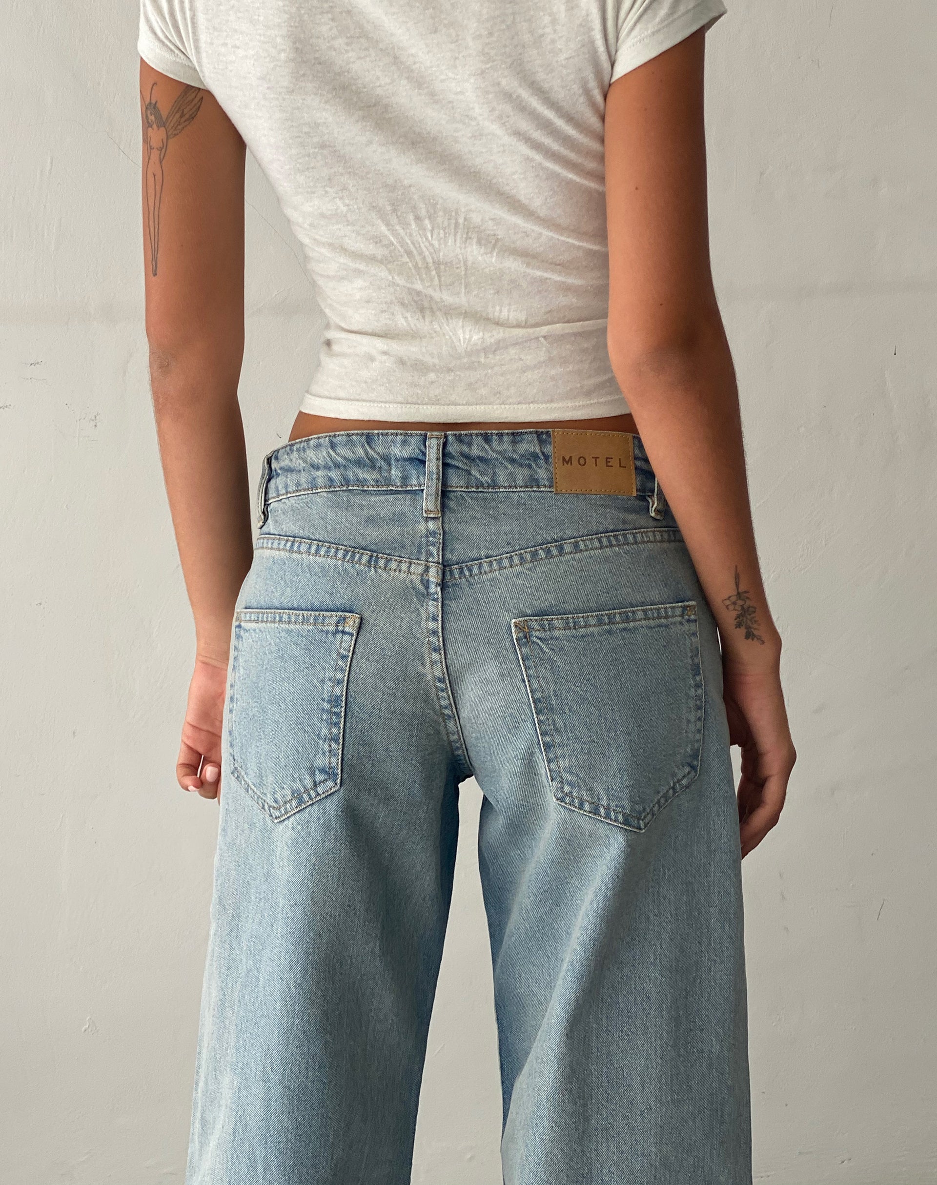 Vintage Bleach Low Rise Straight Leg Jeans | Parallel – motelrocks.com