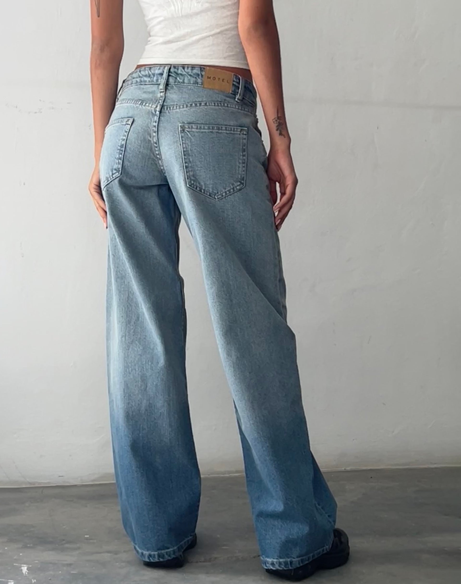 image of Low Rise Parallel Jeans in Vintage Bleach