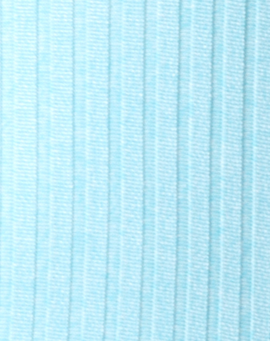Image of Lucia Bodice in Ribbed Powder Blue