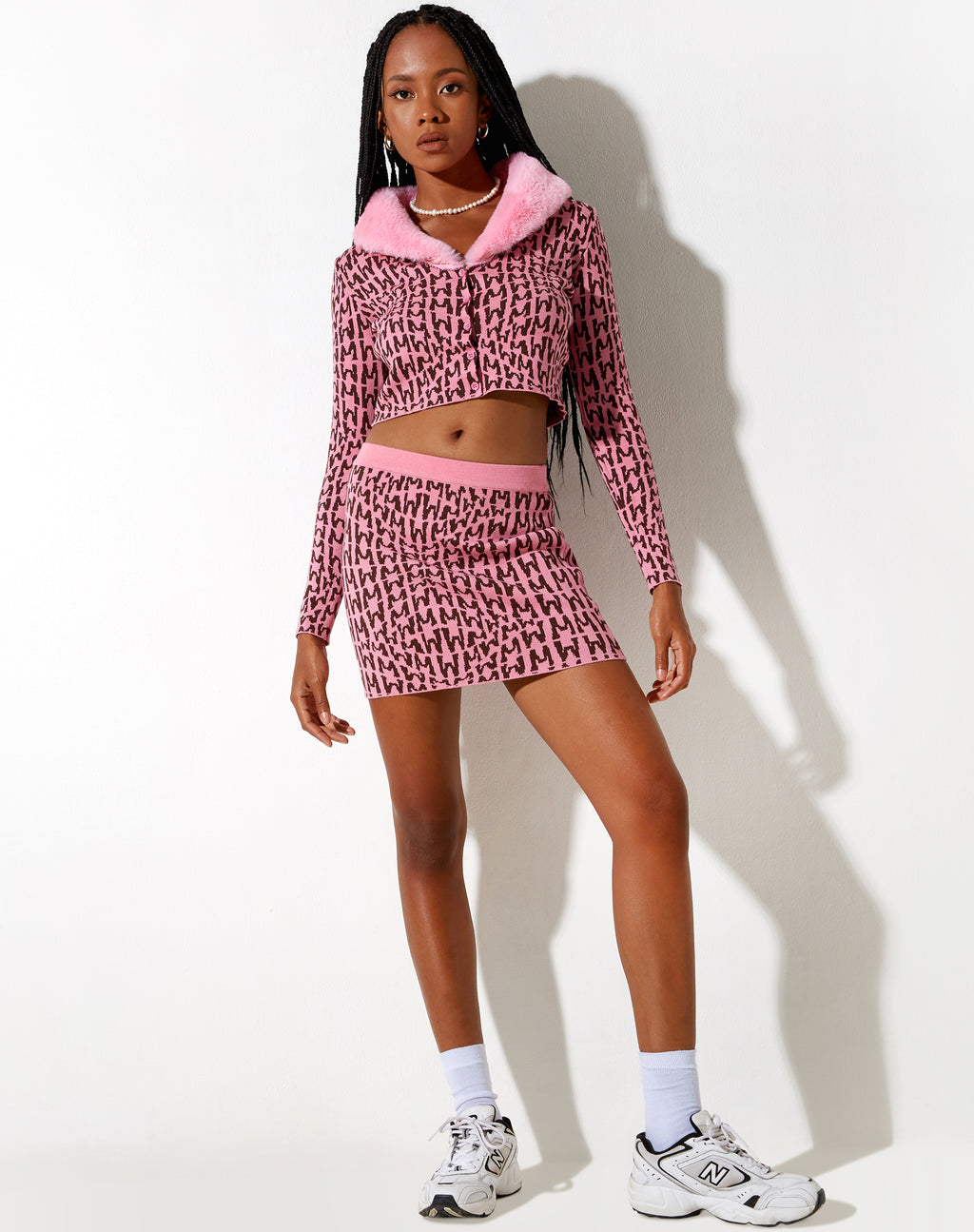 Riani Mini Skirt in Wavey M Pink