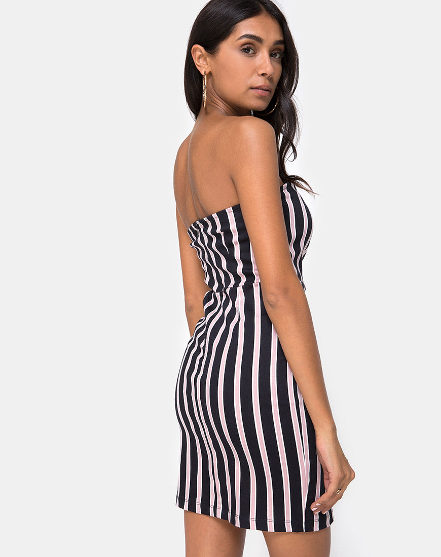 Luveries Dress in Formal Stripe