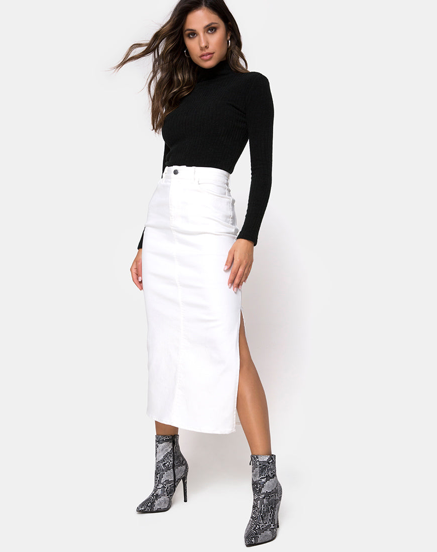 Image of Lyra Midi Skirt in White