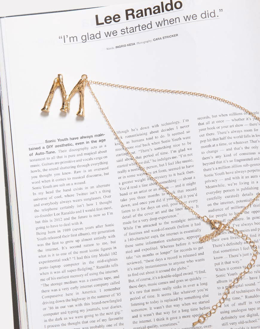 Necklace in Gold Letter M