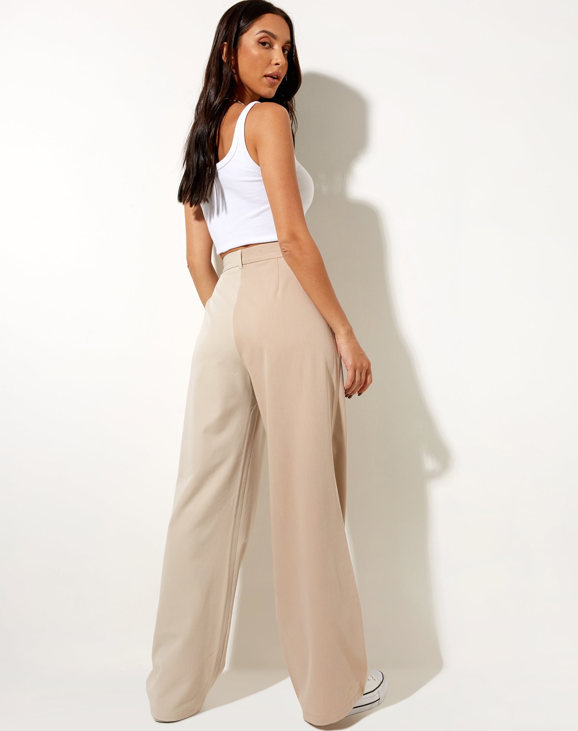 Image of Abba Trouser in Contrast Tan and Beige