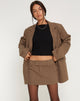image of Tovani Mini Skirt in Pinstripe Brown