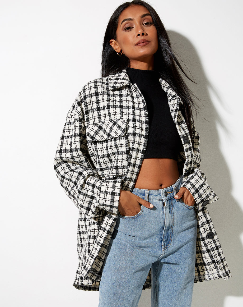 Marcella Shirt in Black and White Check