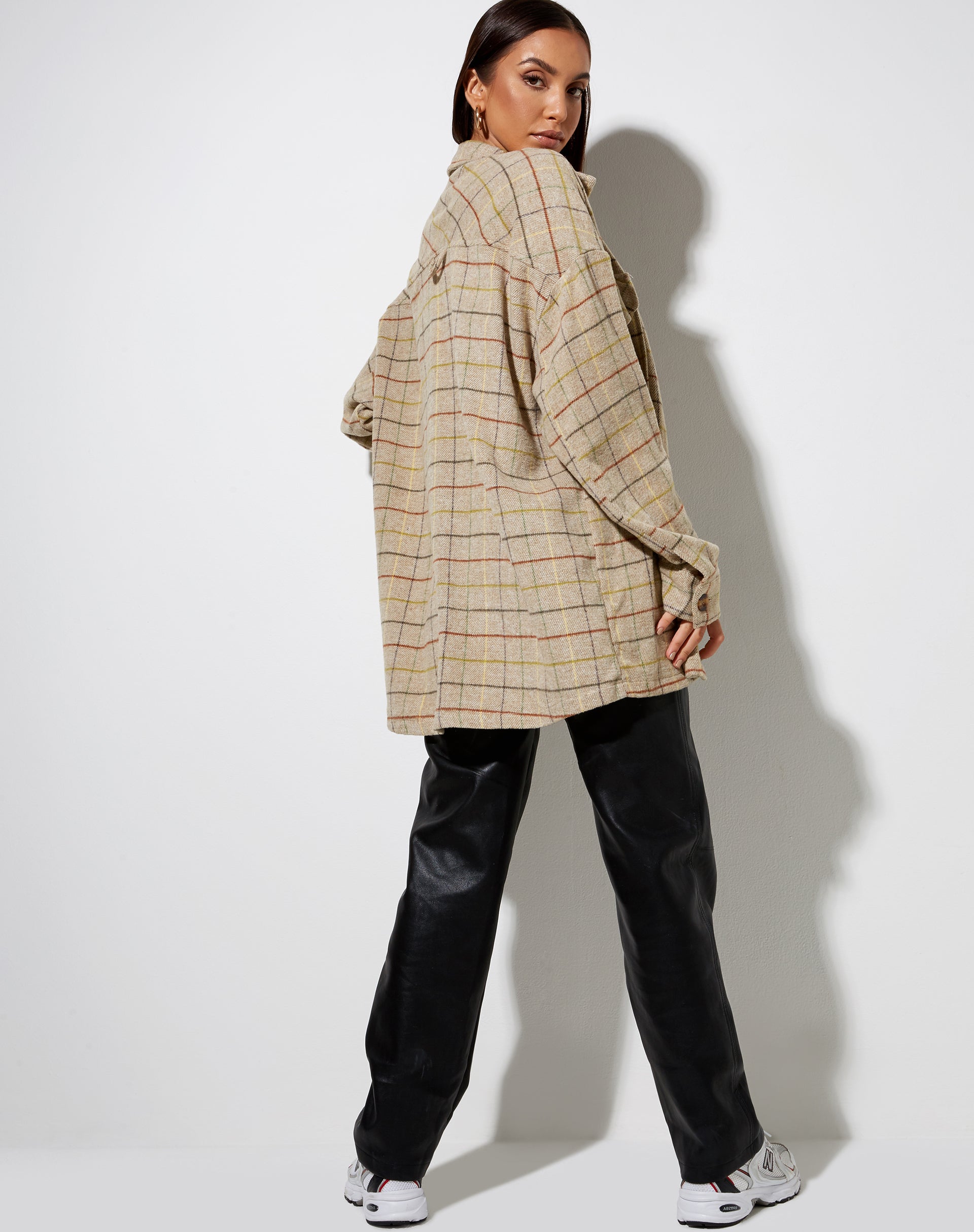 Image of Marcella Shirt in Check Brown Yellow Green