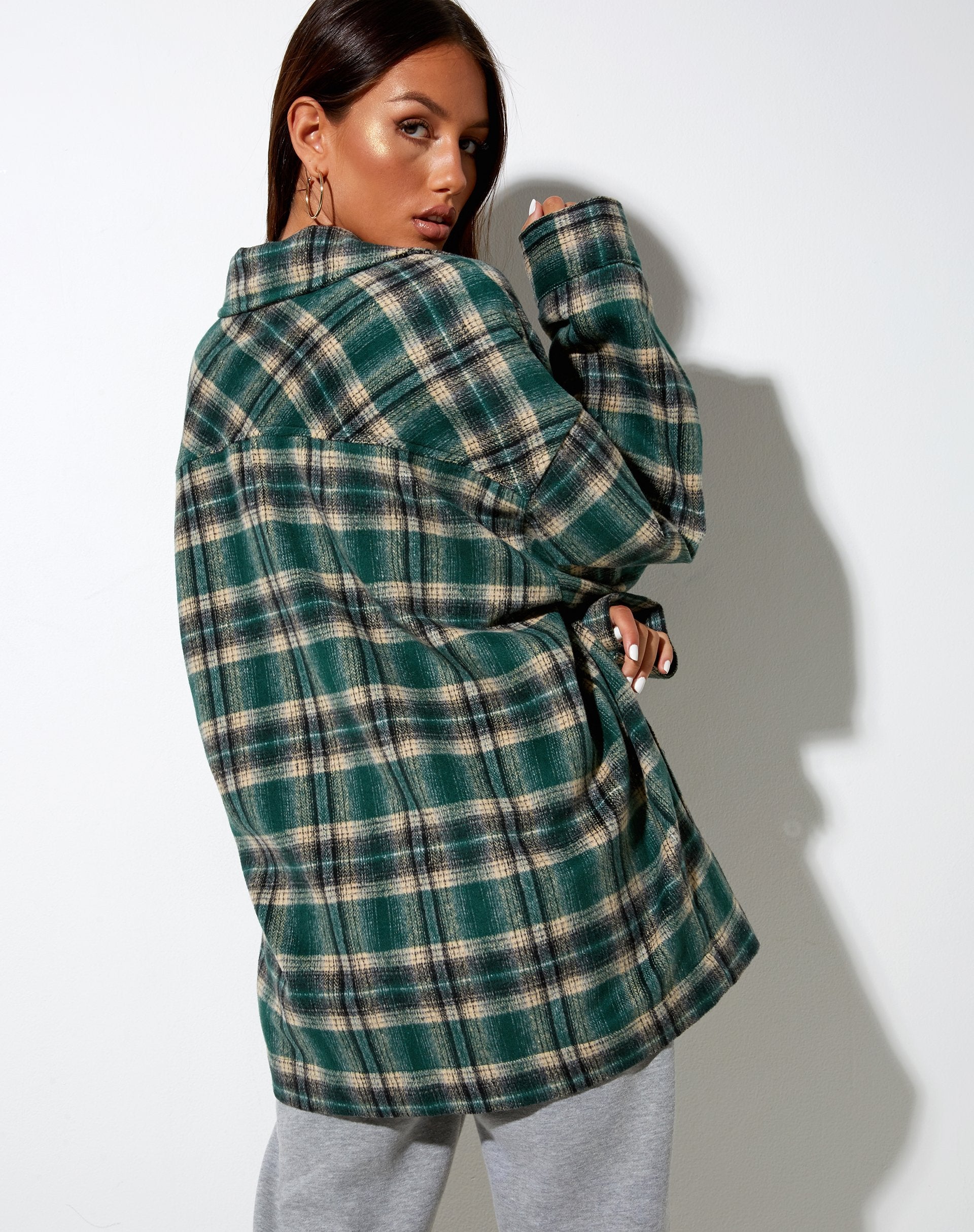 Image of Marcel Shirt in Check Green Black