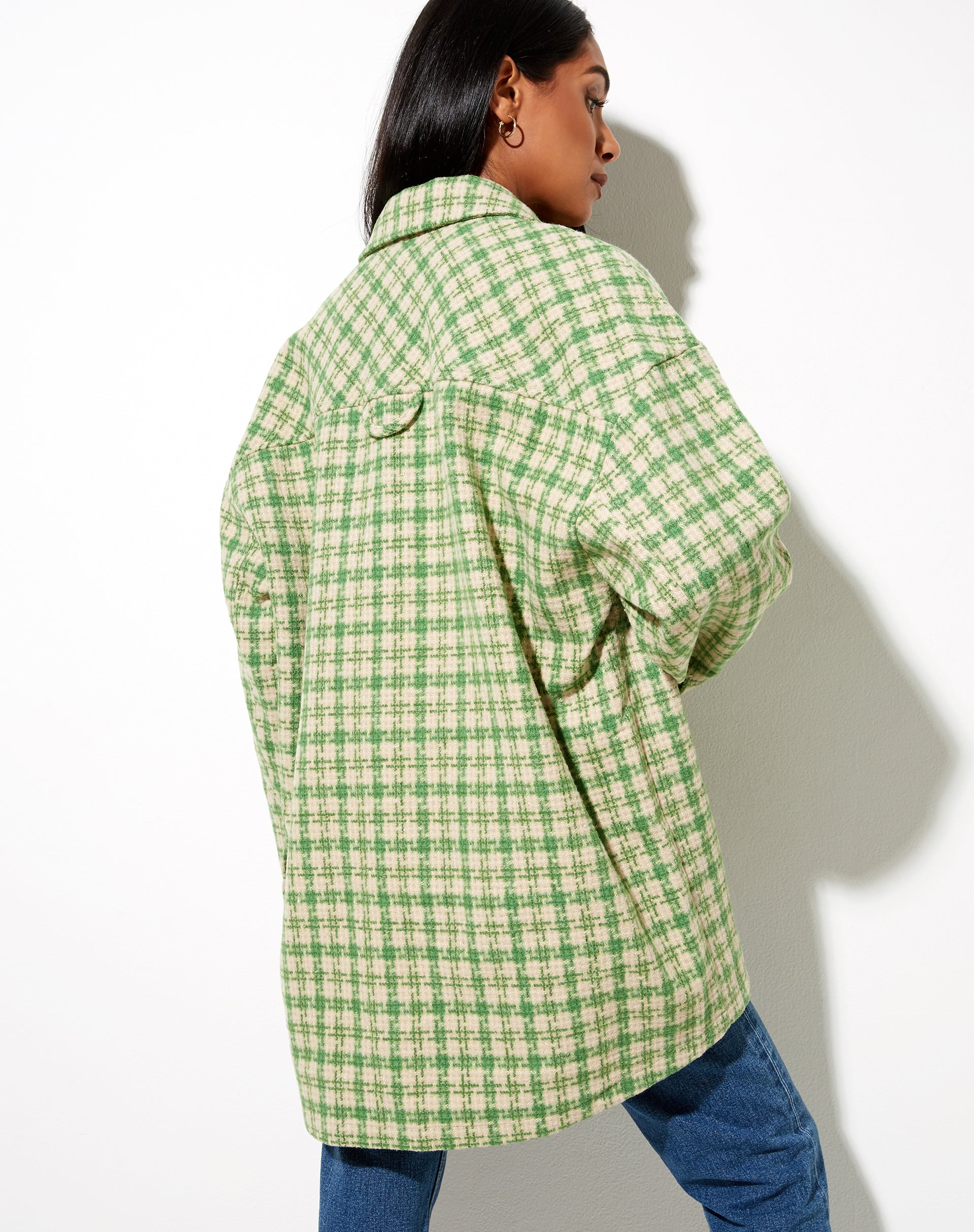 Image of Marcella Shirt in Green and Cream Check