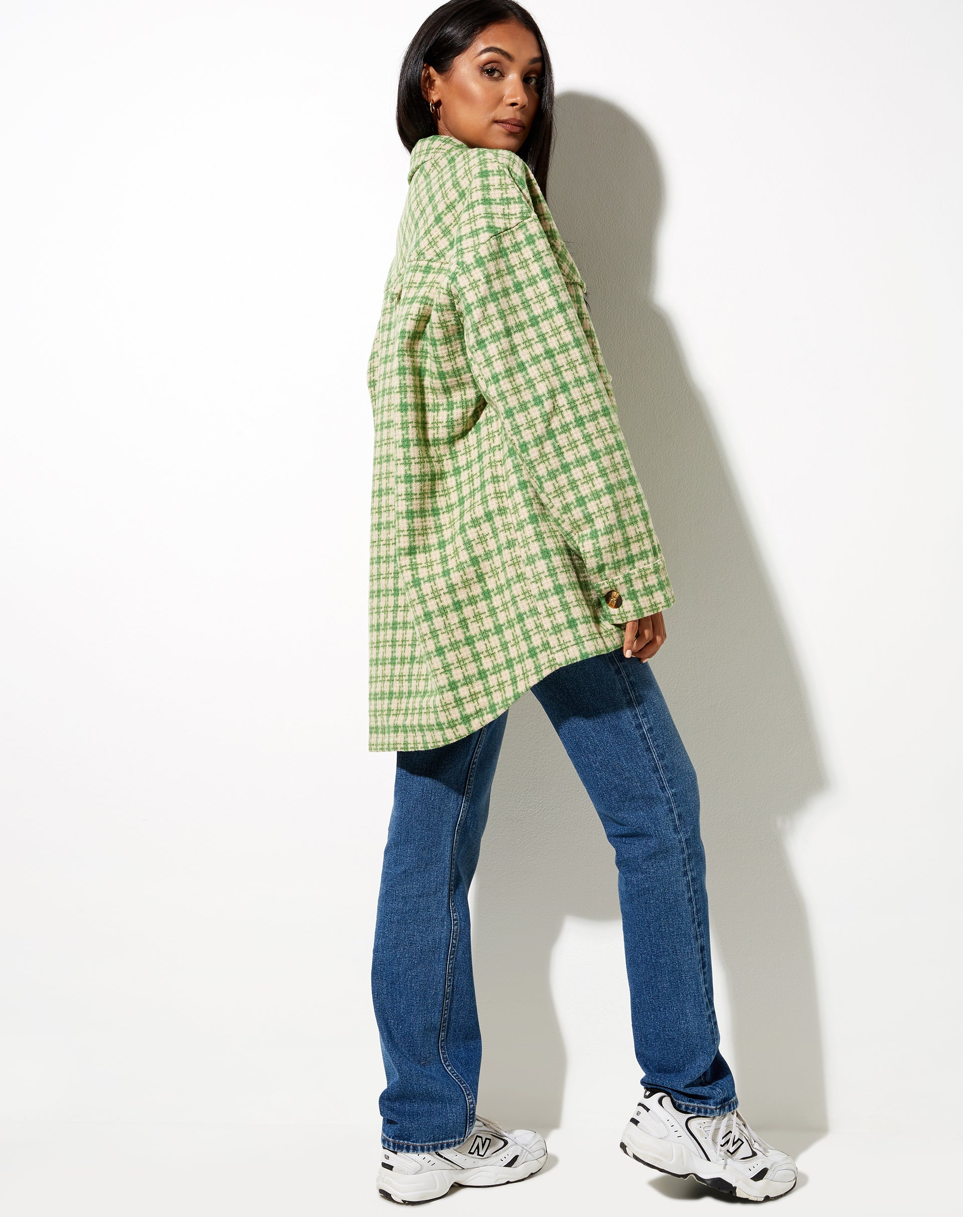 Image of Marcella Shirt in Green and Cream Check