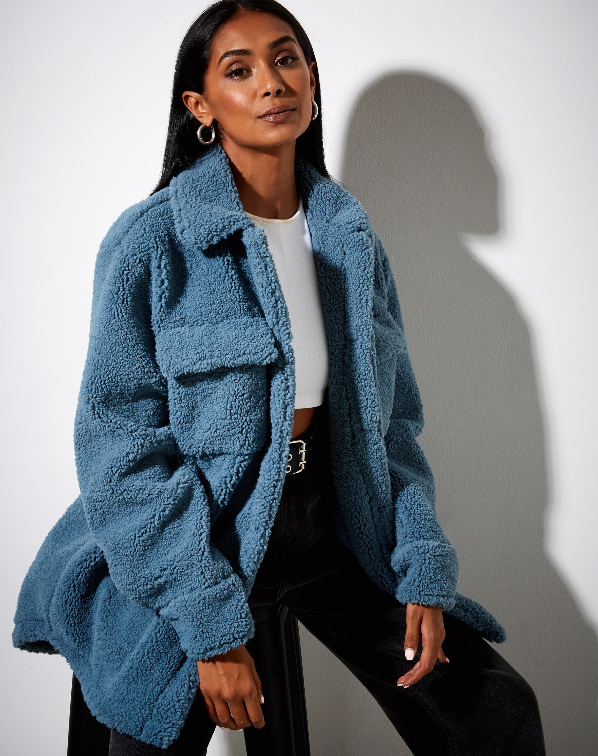 Image of Marcella Shirt in Borg Slate Blue