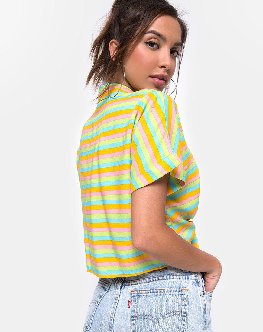 Image of Gapo Tie Up Shirt in Sweet Stripe