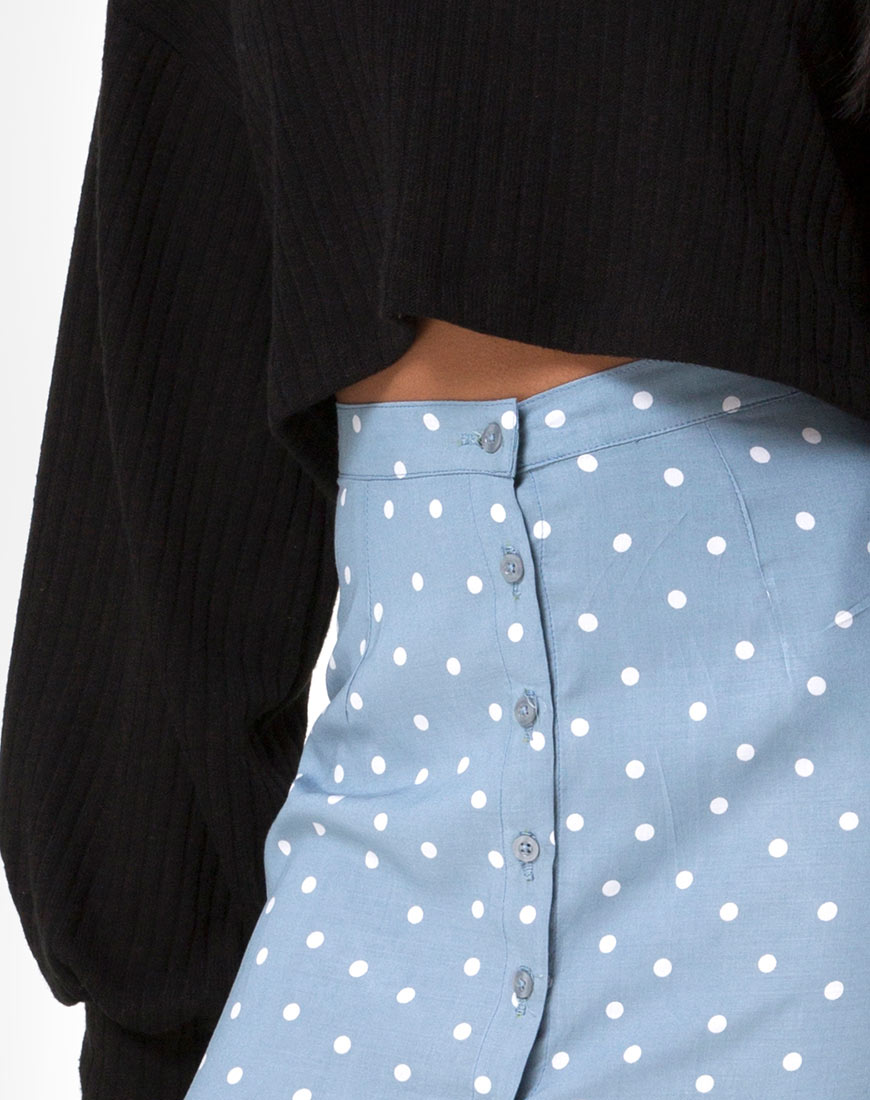 Image of Marni Midi Skirt in Skater Polka Blue