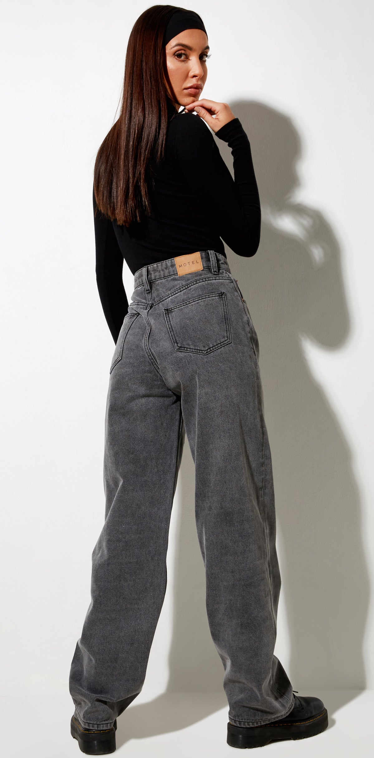Wide Leg Grey Denim Jeans | Parallel – motelrocks.com