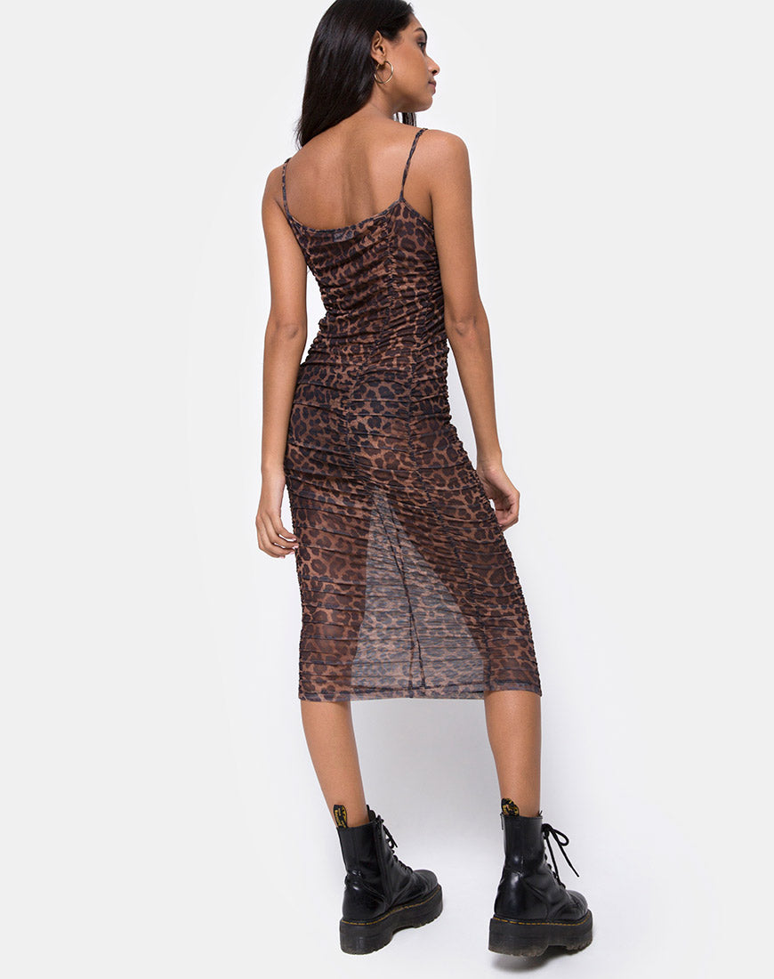 Image of Mauna Dress in Leopard Mesh