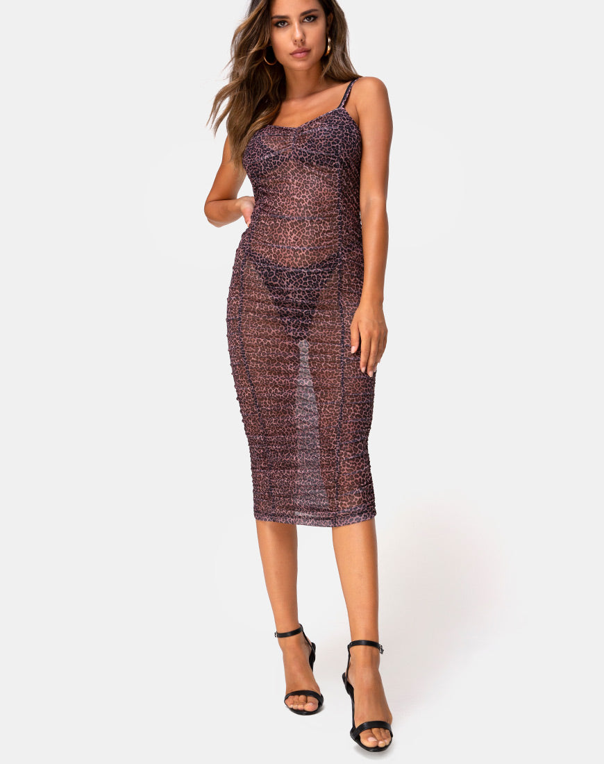 Image of Mauna Maxi Dress in Rar Leopard Mesh
