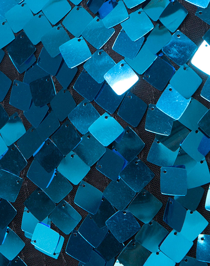 Image of Mausi Dress in Square Sequin Teal