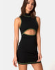 Image of Meela Dress in Black with Lime Flatlock