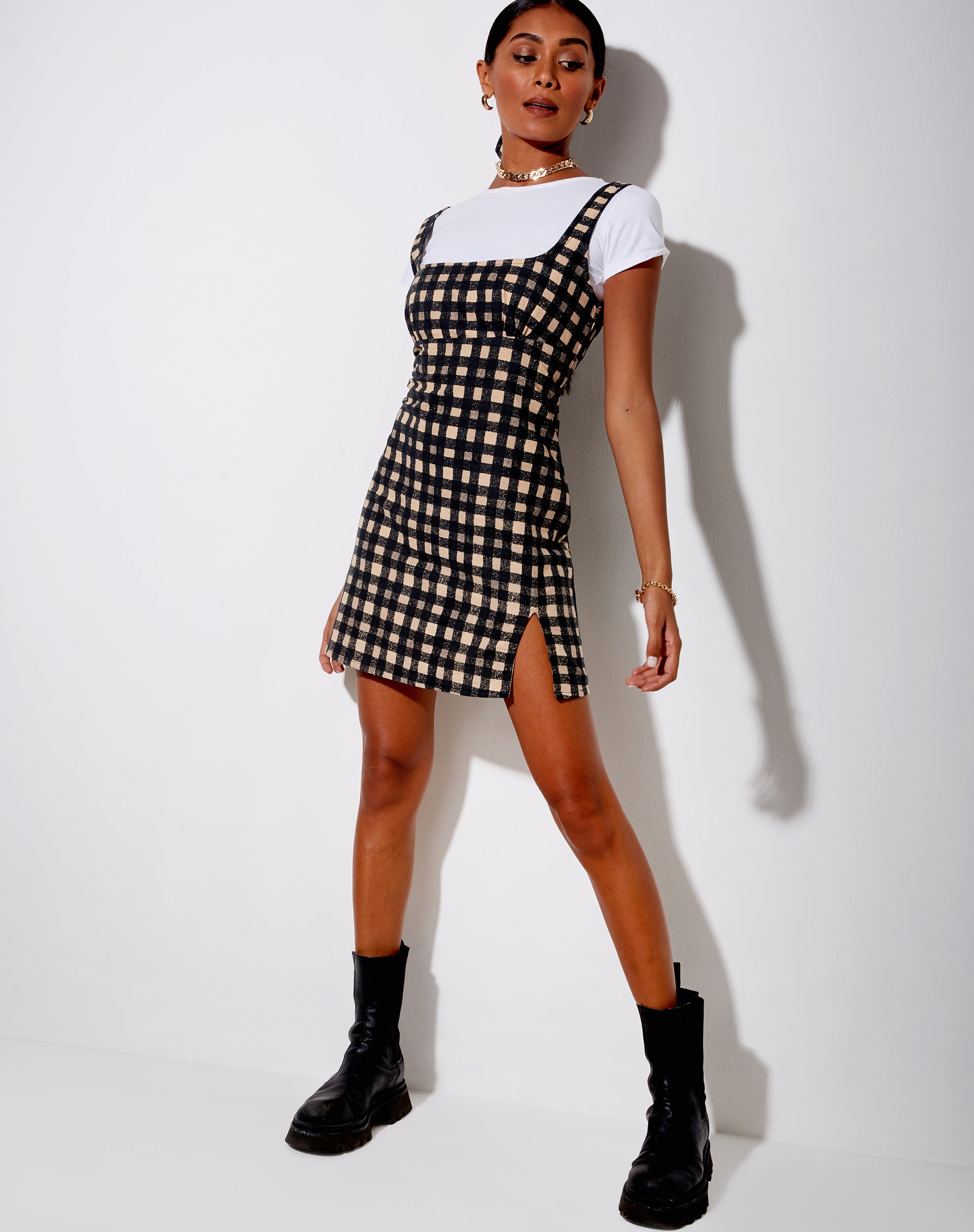 Black and White Check 90's Grunge Mini Dress | Mehra motelrocks.com Black and White Check 90's Grunge Mini Dress | Mehra motelrocks.com
