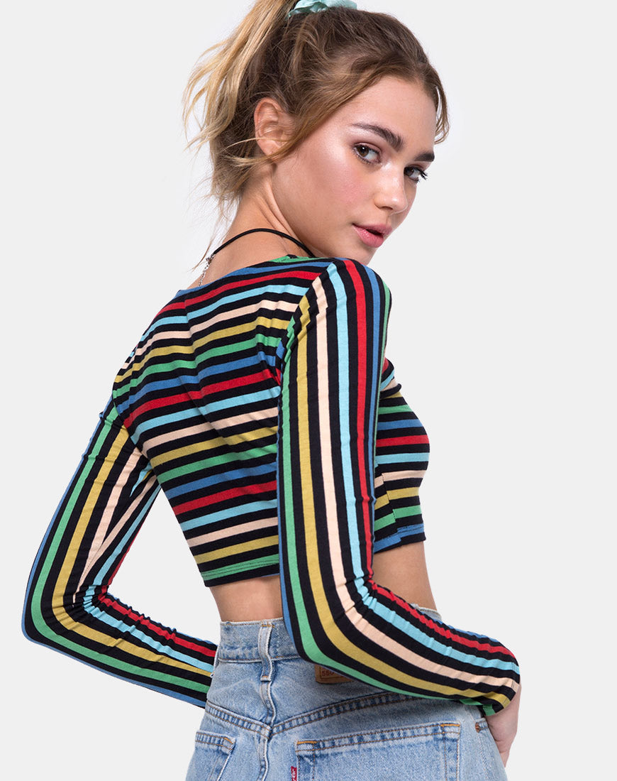 Melah Crop Top in PE Stripe