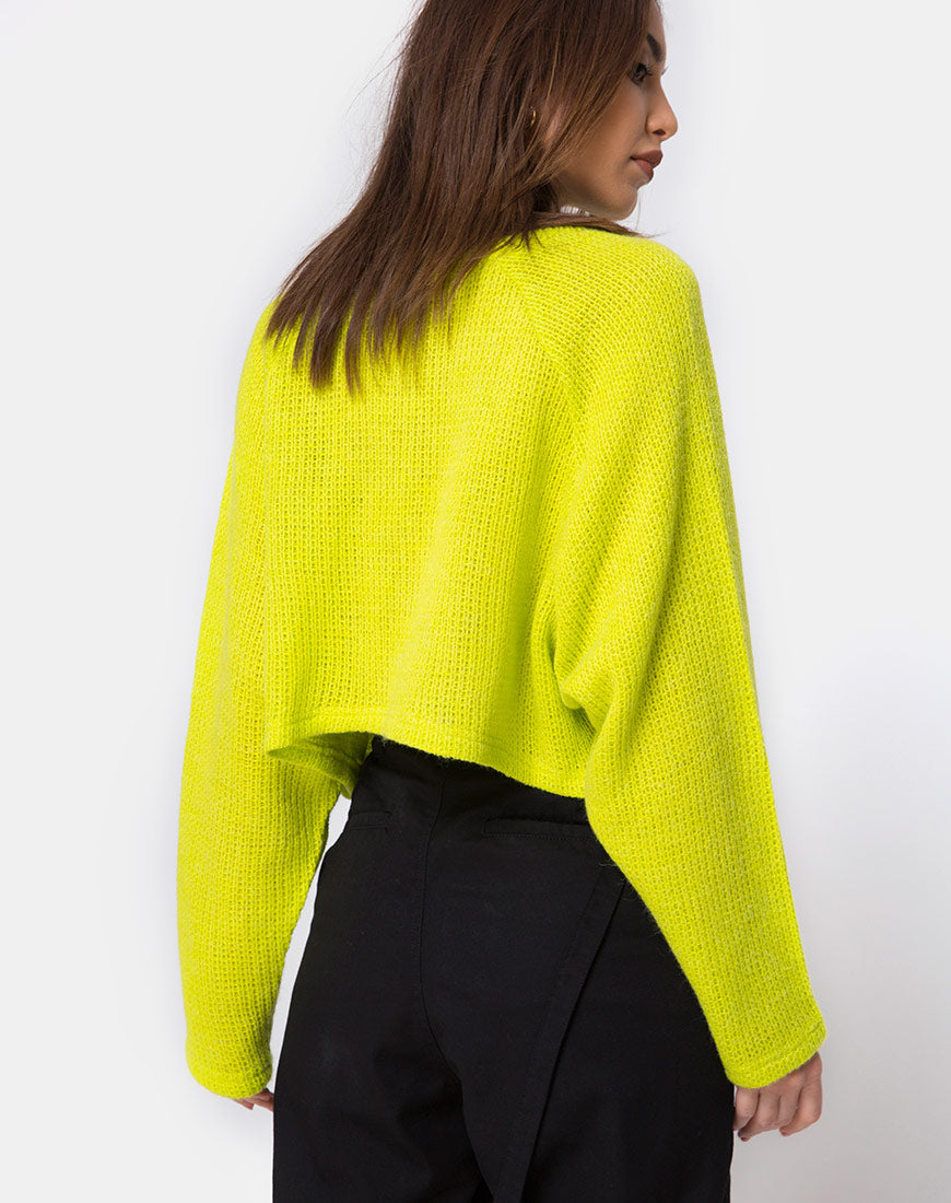 Image of Melvie Cropped Sweater in Lime