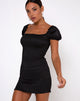Image of Milina Bodycon Dress in Satin Black