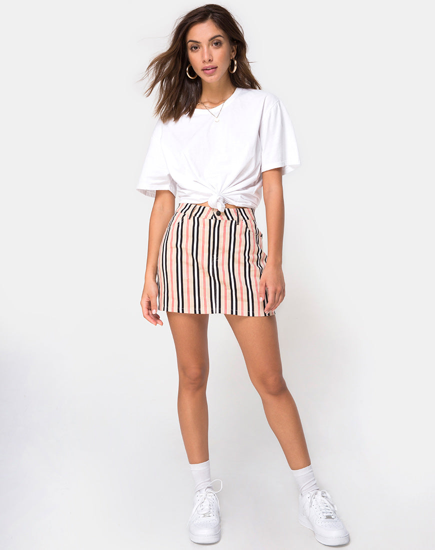 Image of Mini Broomy Skirt in Classic Stripe Vertical