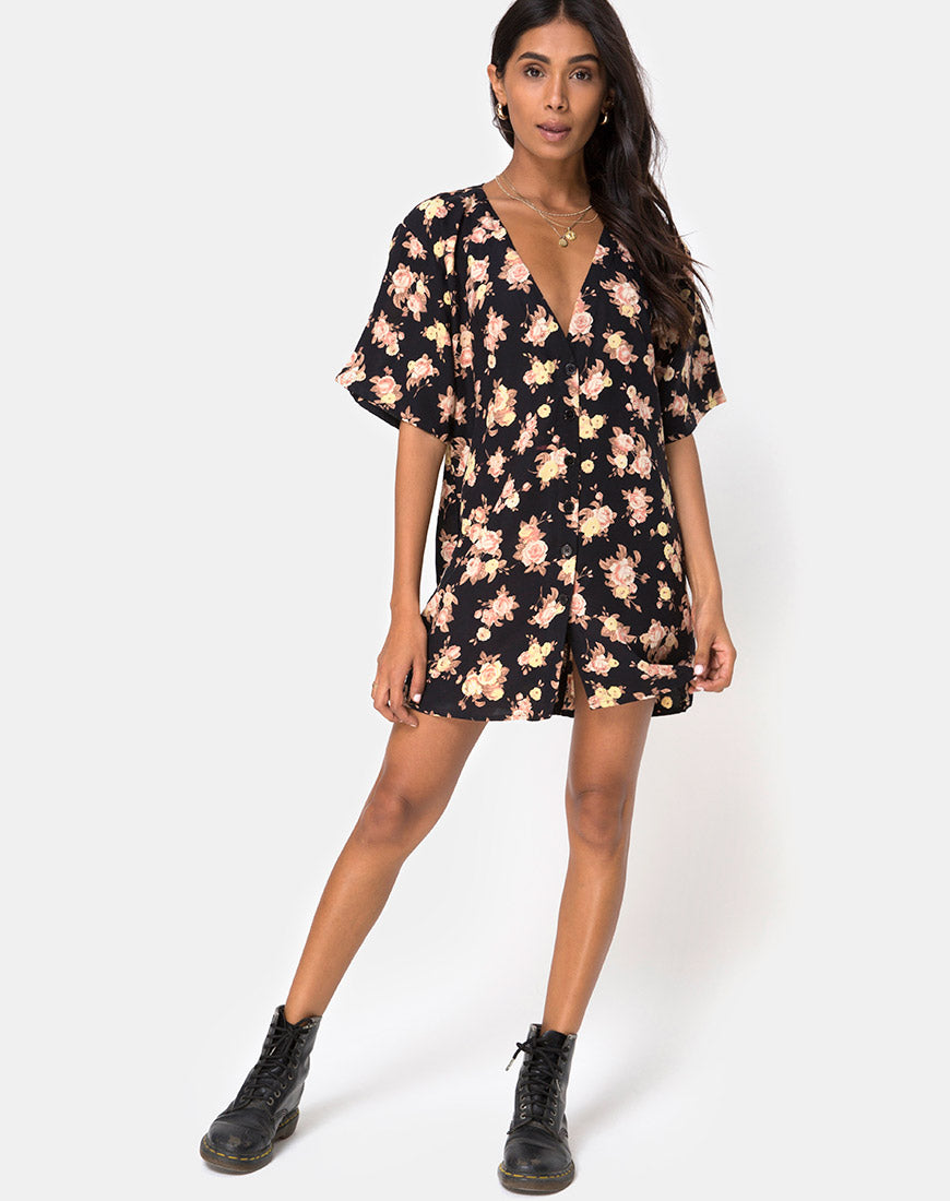 Image of Mirach Dress in Antique Rose Black