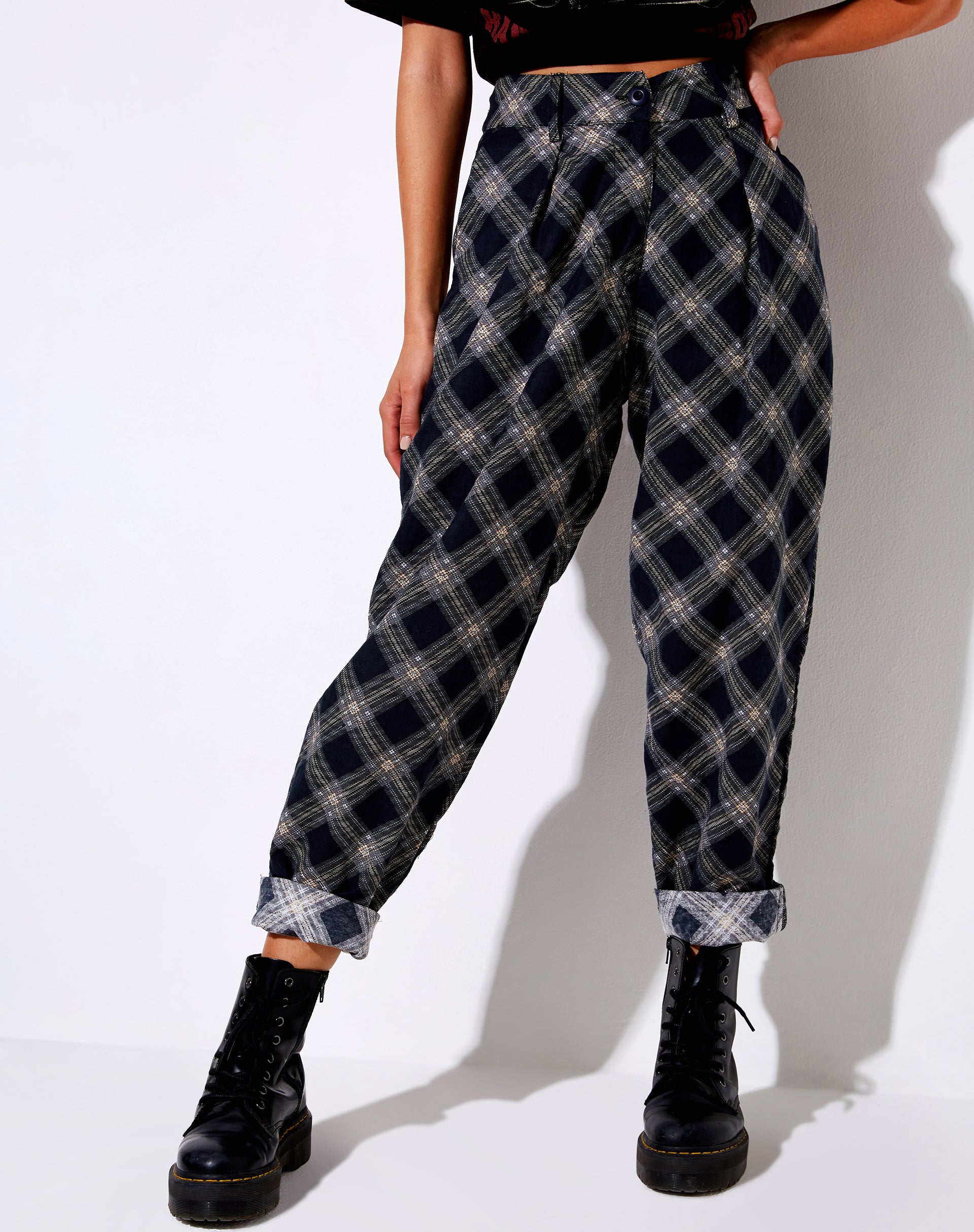 Image of Misca Trouser in 20s Check Black and Grey