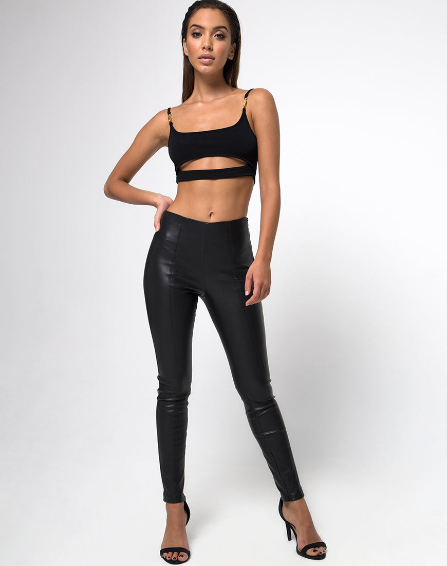 Image of Mish Cutout Crop Top in Black Clasp Gold