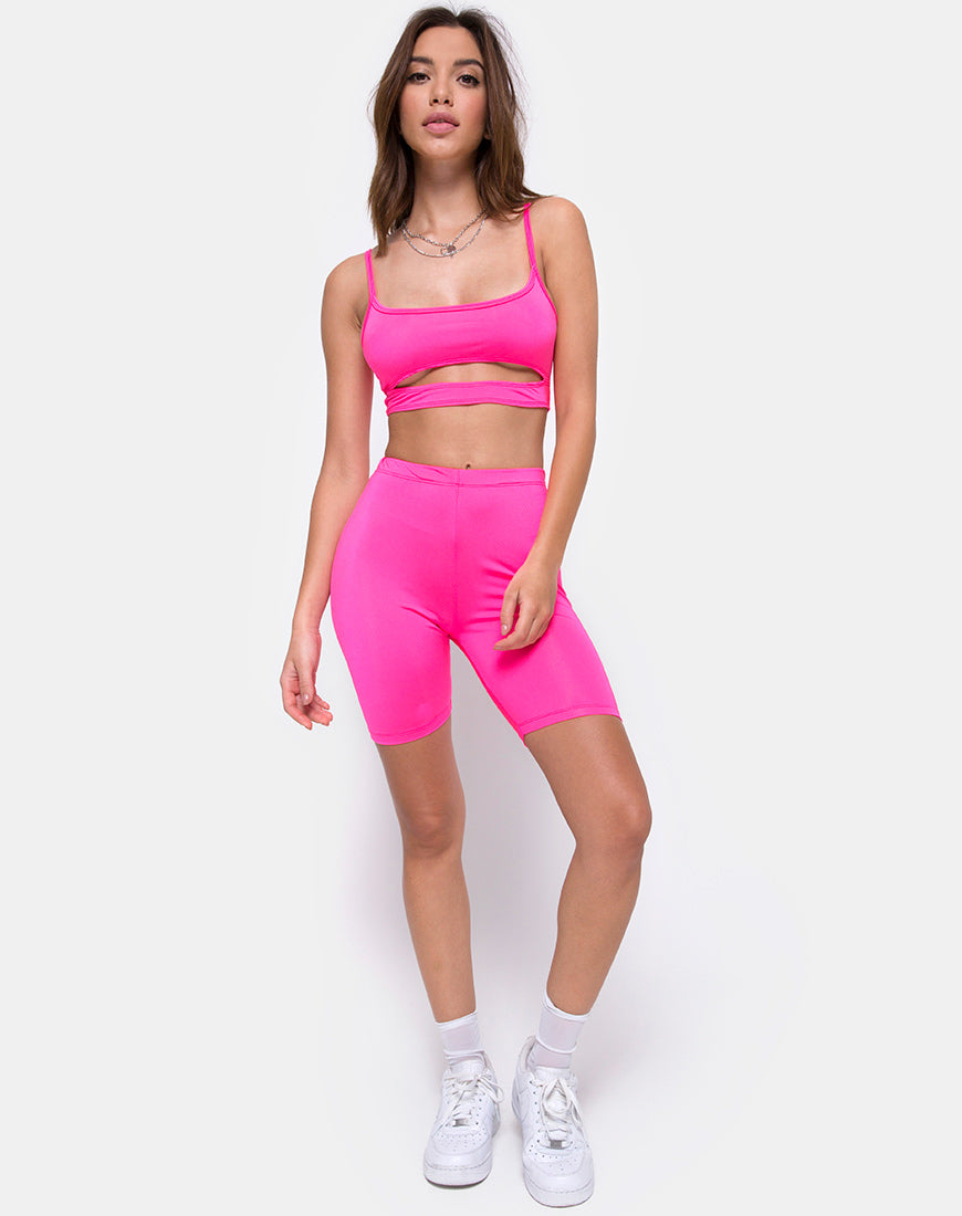 Image of Misho Crop Top in Nylon Pink