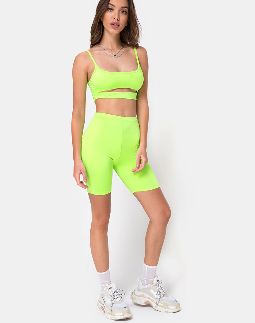 Image of Misho Crop Top in Fluro Green