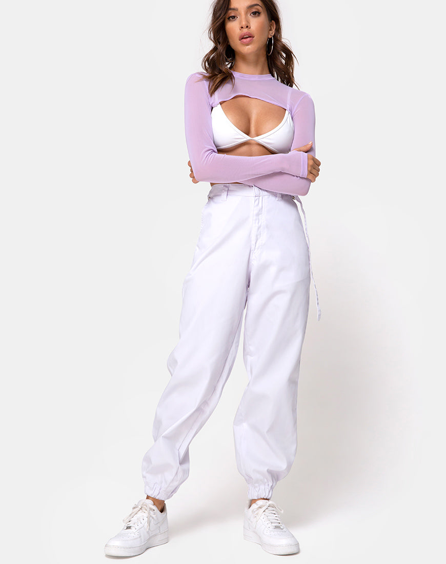 Image of Mola Crop Top in Net Lilac