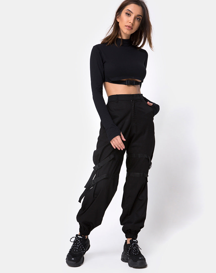 Image of Monec Crop Top in Black Buckle