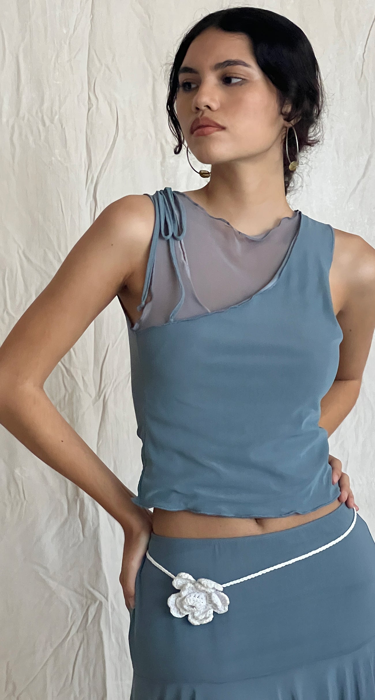 Melony Woven Top Blue