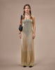image of Morticia Maxi Dress in Chain Knit Gold
