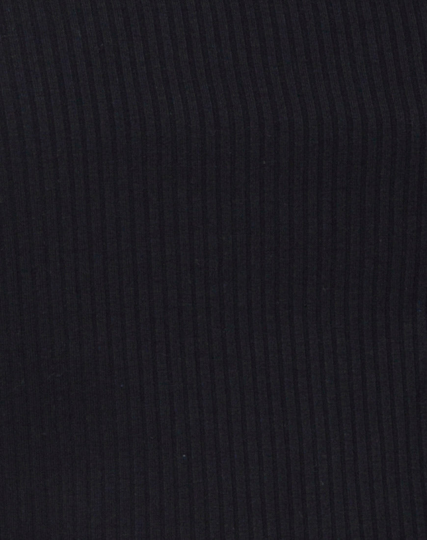Image of Moss Crop Jumper in Black Rib